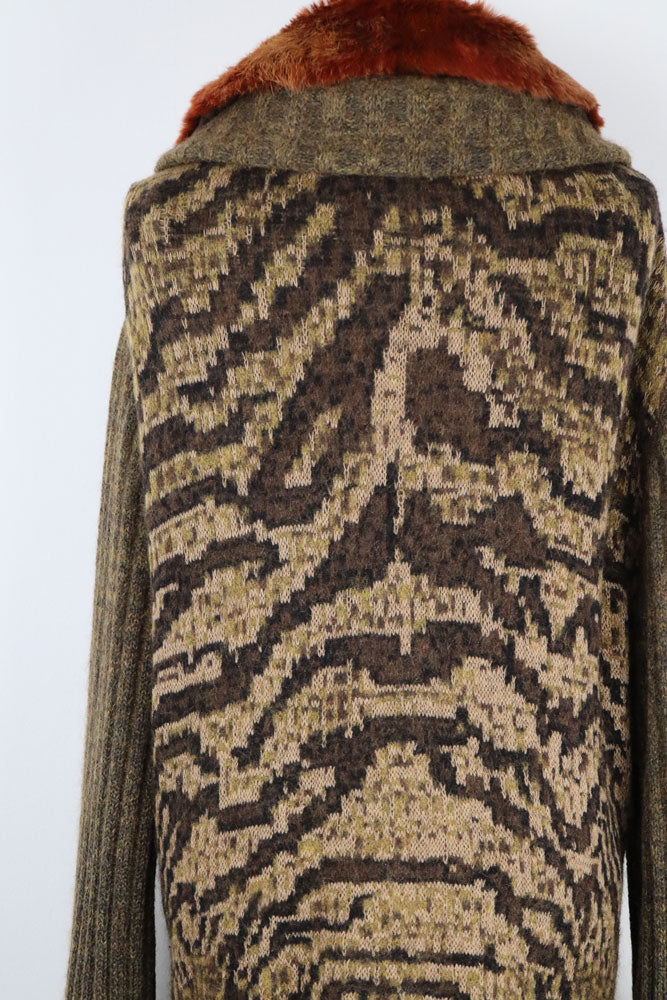 Class Roberto Cavalli 2000s Animal Print Knit Sweater – L