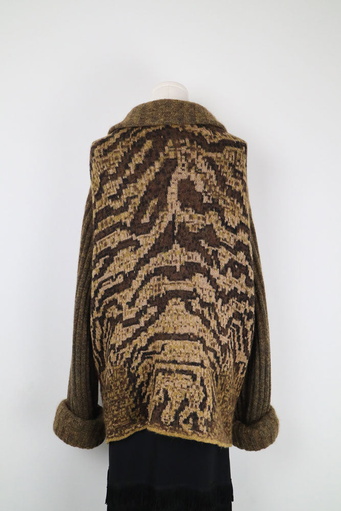 Class Roberto Cavalli 2000s Animal Print Knit Sweater – L