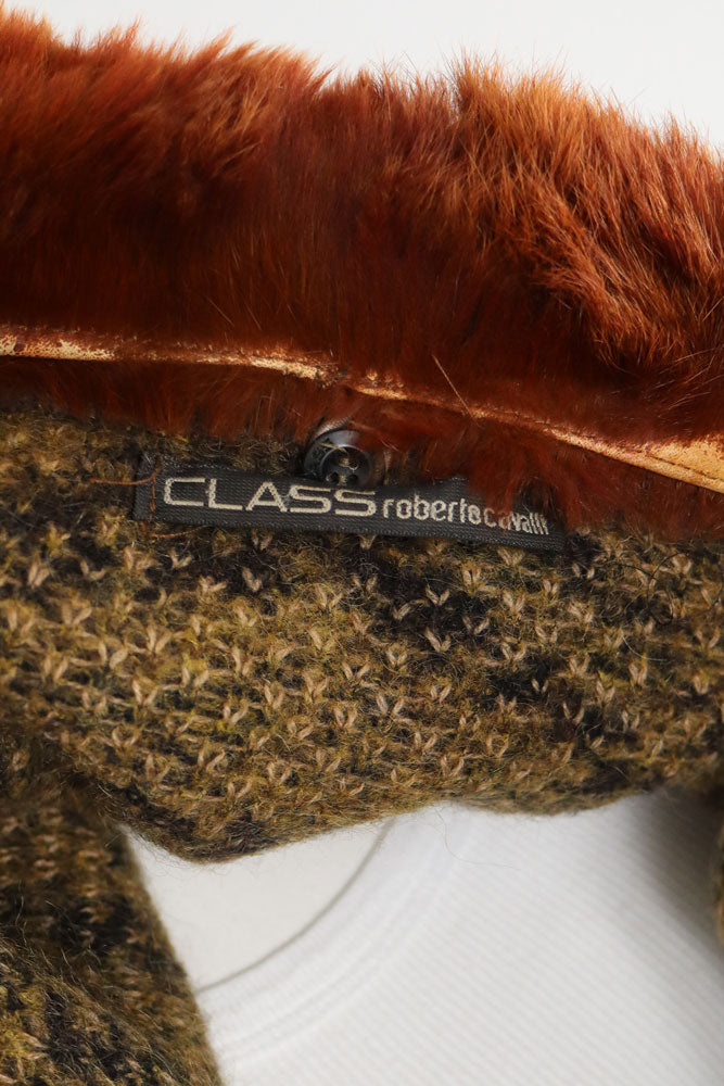 Class Roberto Cavalli 2000s Animal Print Knit Sweater – L