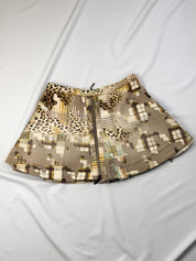 Just Cavalli 2000s Mixed Patchwork Print Pleated Mini Skirt - S/M
