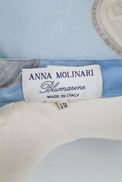 Blumarine Blue Silk Ruffle Blouse – M