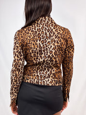 D&G 2000s Leopard Print Cropped Cotton Jacket - S