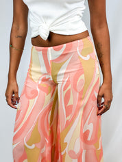LIST Boutique 2000s Silk Swirl Print Palazzo Pants - XS/S