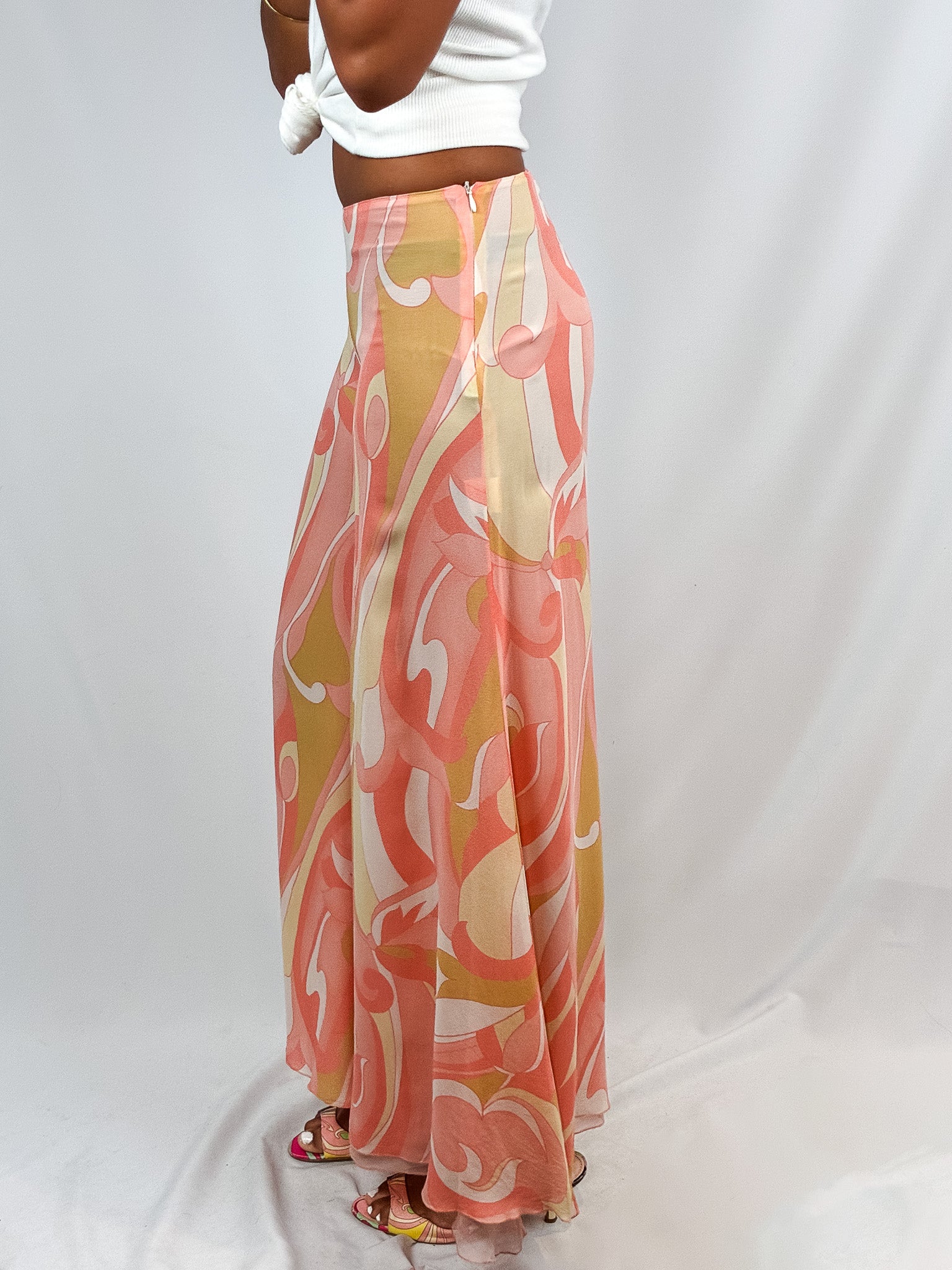 LIST Boutique 2000s Silk Swirl Print Palazzo Pants - XS/S