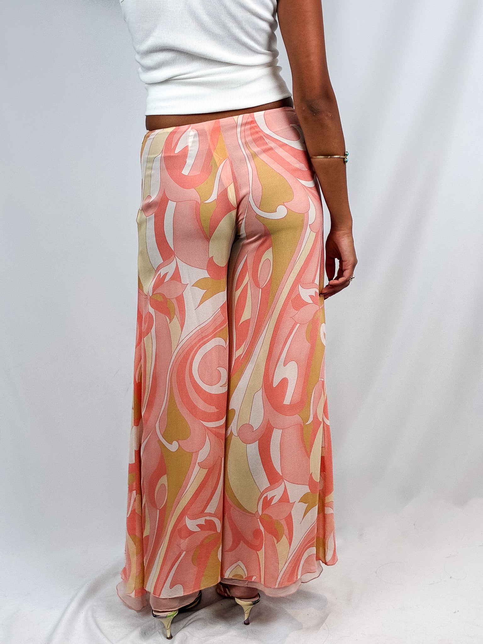 LIST Boutique 2000s Silk Swirl Print Palazzo Pants - XS/S