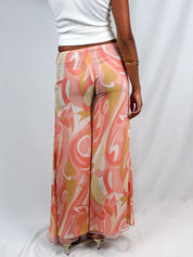 LIST Boutique 2000s Silk Swirl Print Palazzo Pants - XS/S