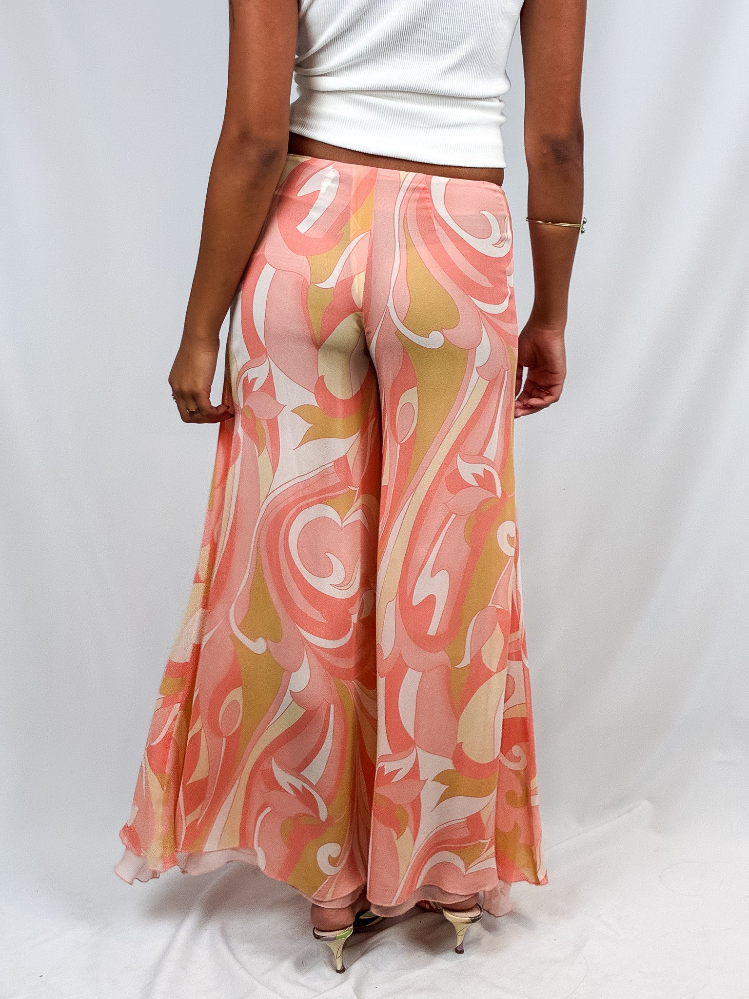 LIST Boutique 2000s Silk Swirl Print Palazzo Pants - XS/S