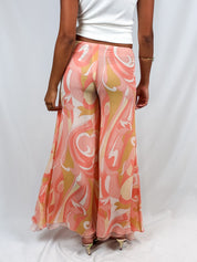 LIST Boutique 2000s Silk Swirl Print Palazzo Pants - XS/S