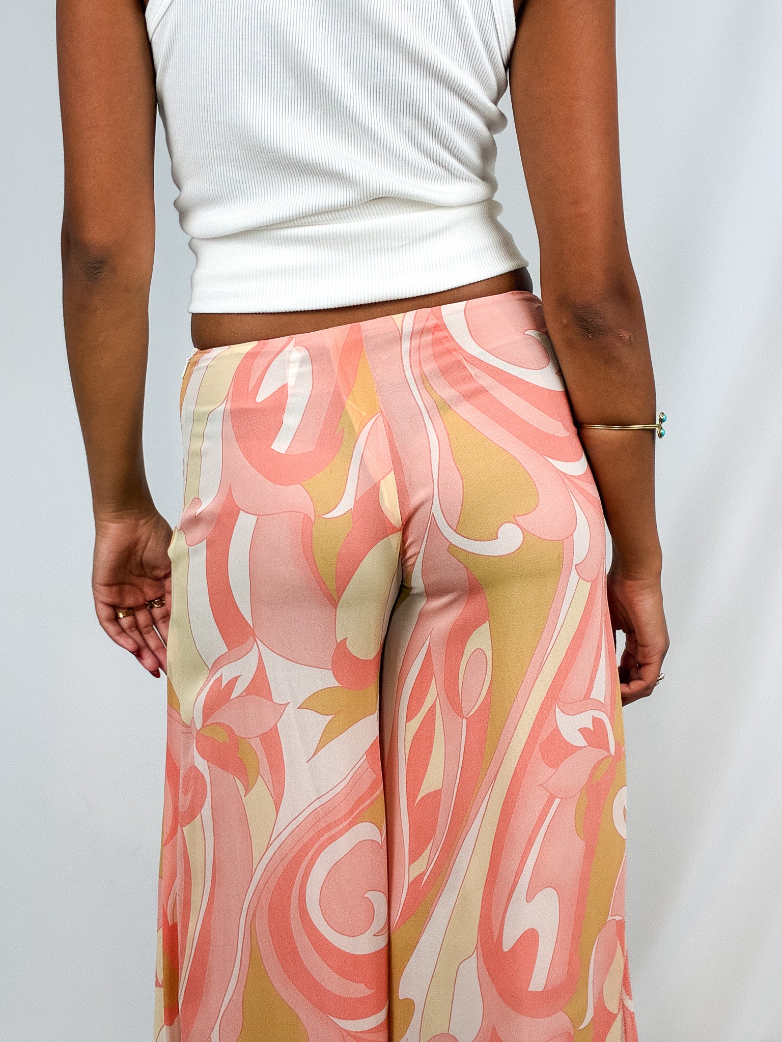 LIST Boutique 2000s Silk Swirl Print Palazzo Pants - XS/S