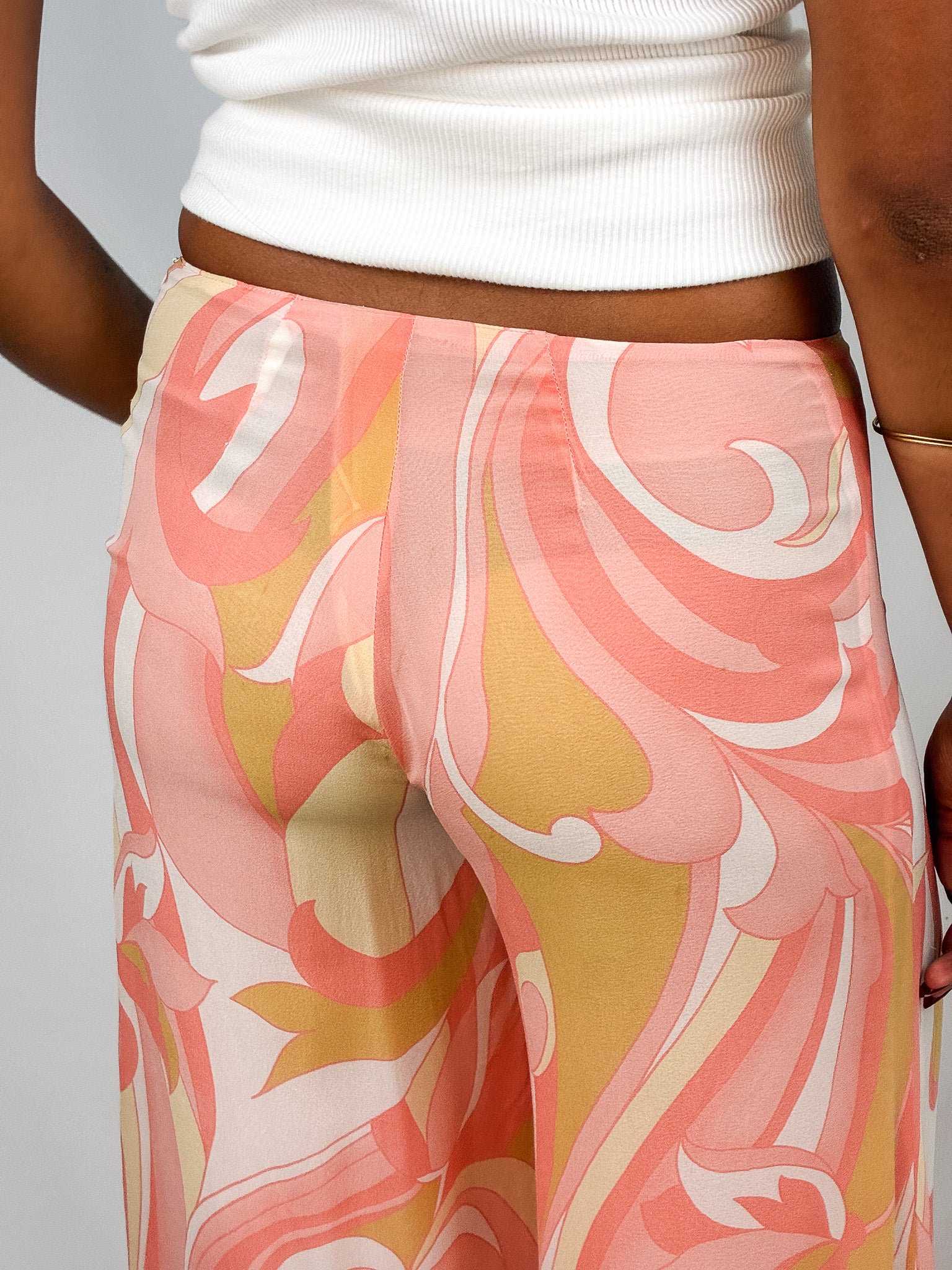 LIST Boutique 2000s Silk Swirl Print Palazzo Pants - XS/S