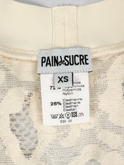Pain de Sucre Cream Leopard Lace Wrap Top and Shorts Set - XS-S