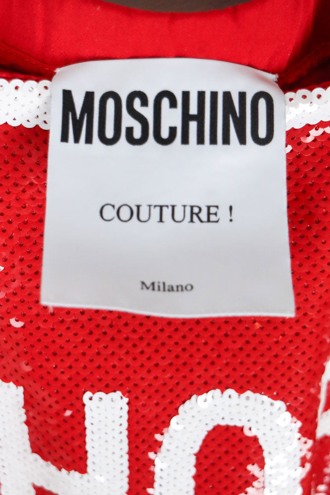 Moschino x Jeremy Scott SS2016 "SHOP" Sign Sequin Crop Top – S