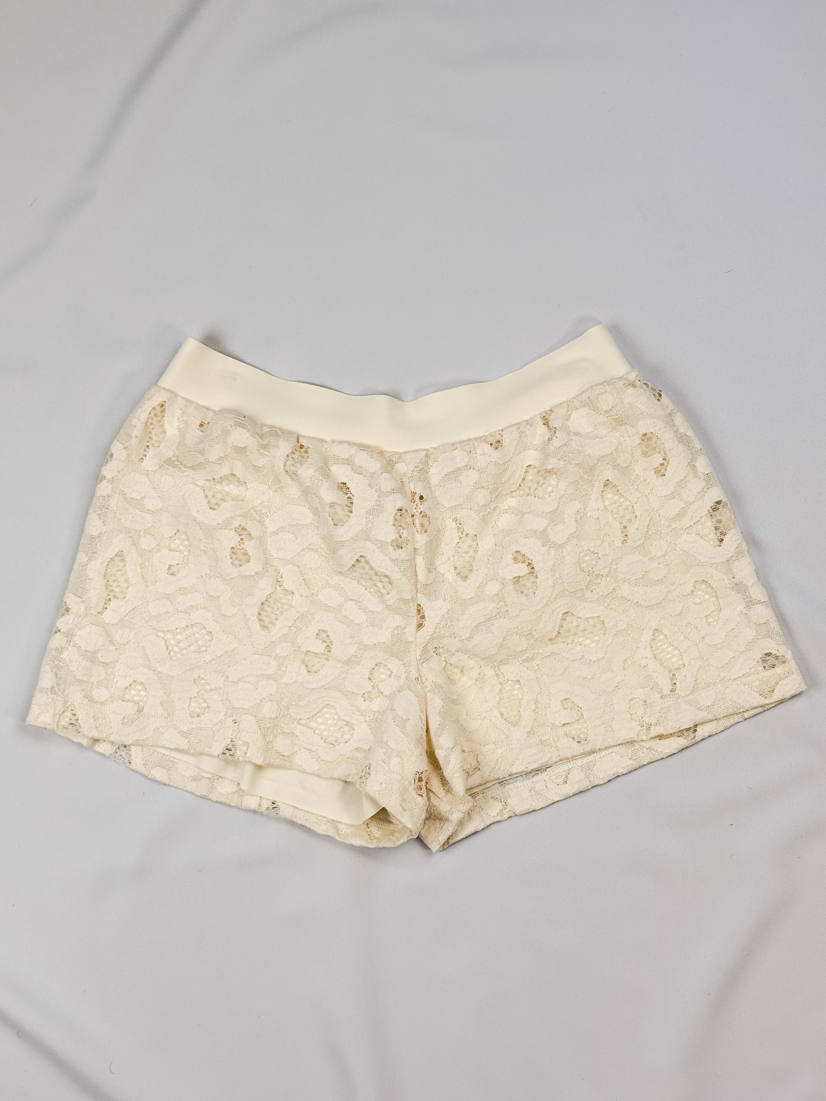 Pain de Sucre Cream Leopard Lace Wrap Top and Shorts Set - XS-S