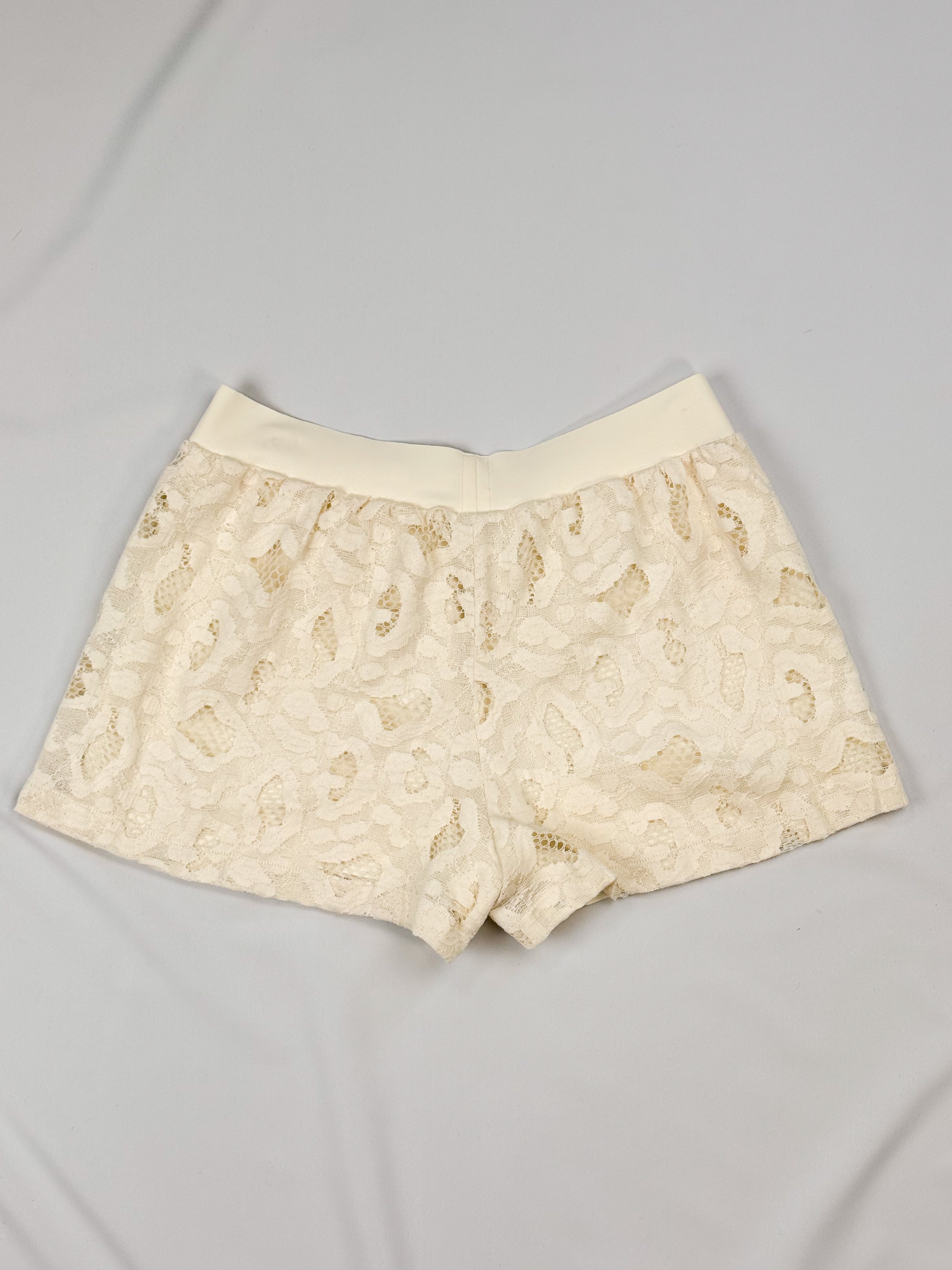 Pain de Sucre Cream Leopard Lace Wrap Top and Shorts Set - XS-S