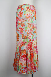 Kenzo Early 2000s Silk Floral Flared Skirt – S