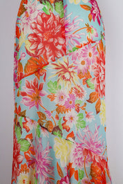 Kenzo Early 2000s Silk Floral Flared Skirt – S