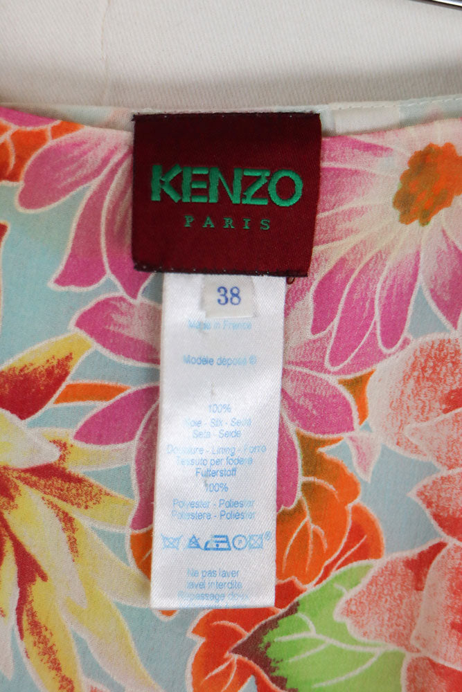 Kenzo Early 2000s Silk Floral Flared Skirt – S