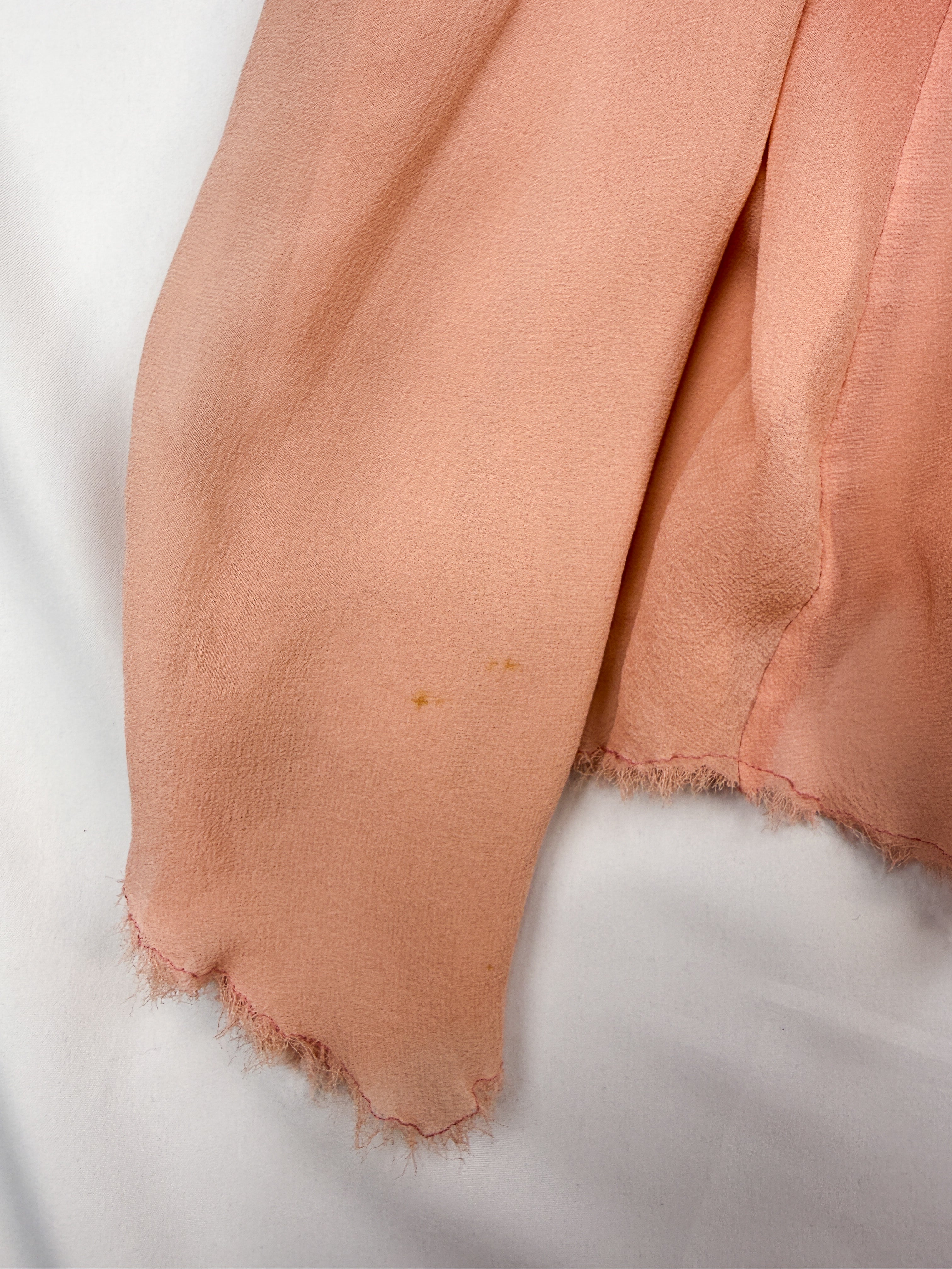 Pinko 2000s Dusty Rose Silk Beaded Handkerchief Midi Skirt - As Is - S/M