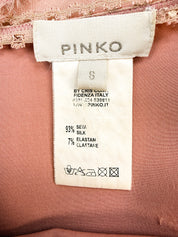 Pinko 2000s Dusty Rose Silk Beaded Handkerchief Midi Skirt - As Is - S/M
