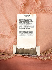 Pinko 2000s Dusty Rose Silk Beaded Handkerchief Midi Skirt - As Is - S/M
