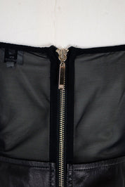 Gil Santucci 2000s Black Lamb Leather Lace-Up Two Piece Set – S/M