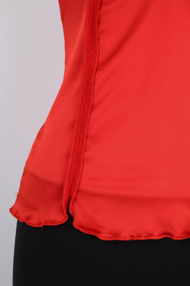D&G 2000s Red Satin "I Love D&G" Cami Top – XS