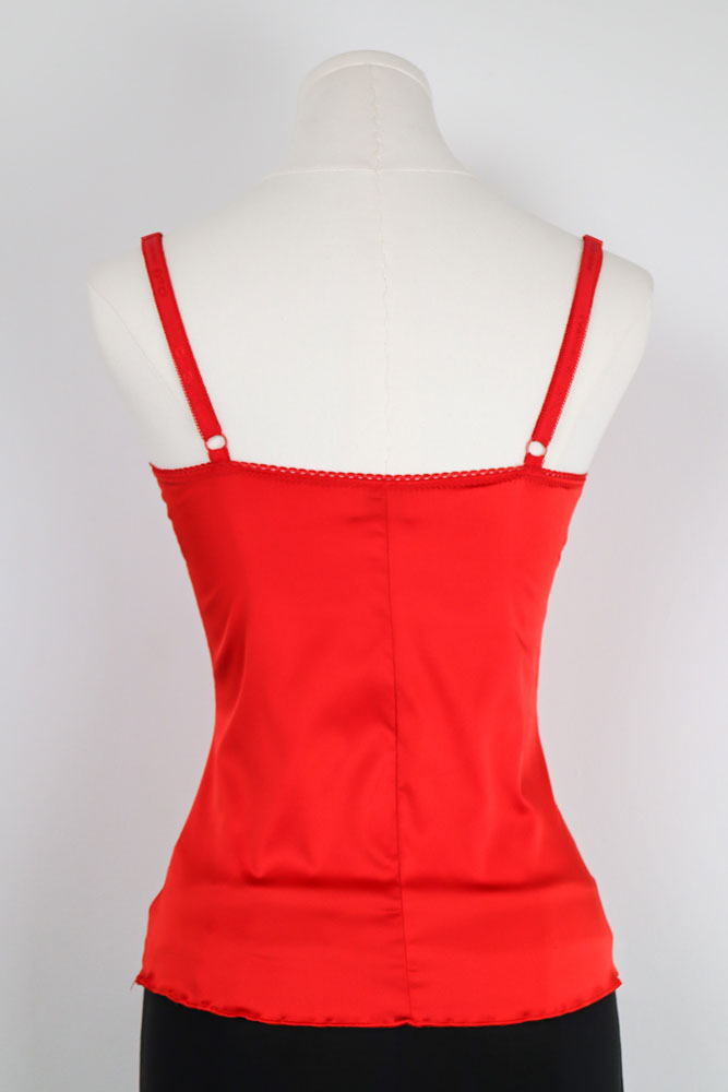 D&G 2000s Red Satin "I Love D&G" Cami Top – XS