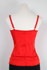 D&G 2000s Red Satin "I Love D&G" Cami Top – XS