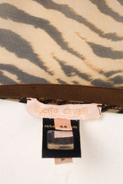 Roberto Cavalli Underwear 2000s Tiger Print Mesh Cami – S/M