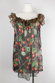 John Galliano F/W 2003 Cherry Leopard Silk Dress – M