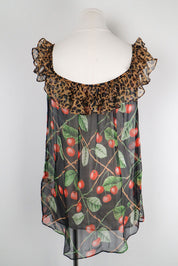 John Galliano F/W 2003 Cherry Leopard Silk Dress – M