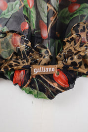 John Galliano F/W 2003 Cherry Leopard Silk Dress – M