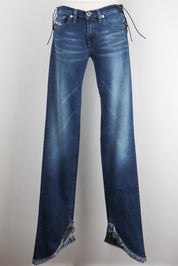 Diesel 2000s Dark Wash Asymmetric Lace-Up Waist Jeans – W26