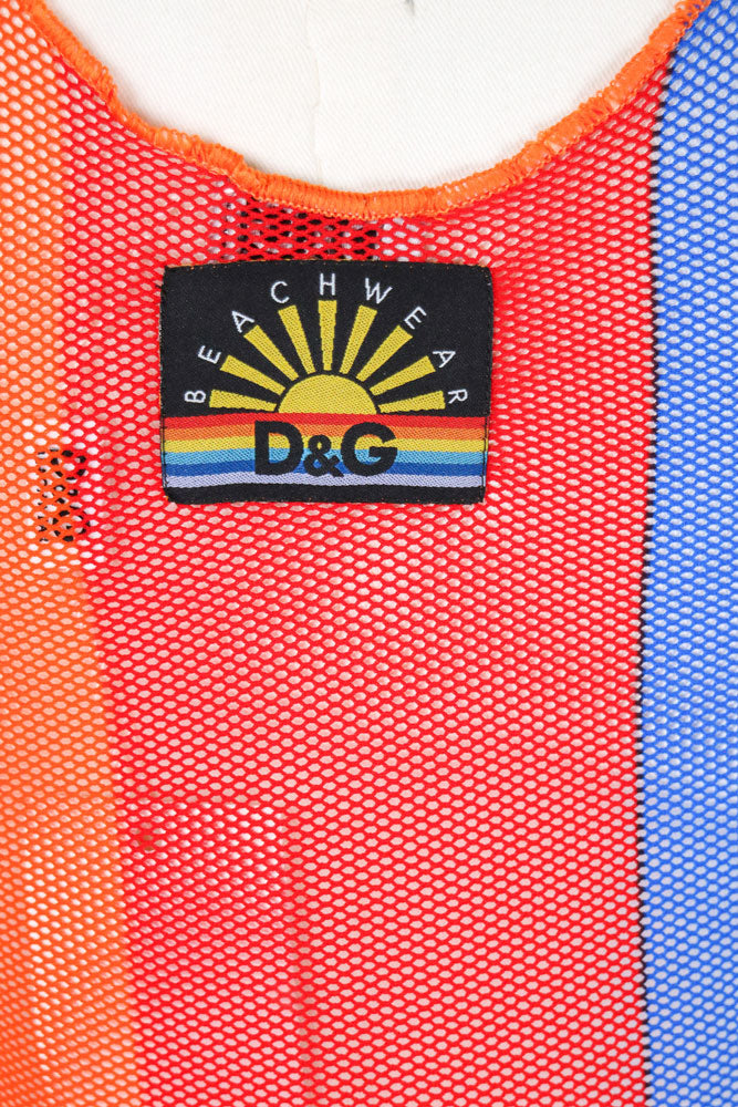 D&G Dolce & Gabbana 1990s Beachwear Multicolor Mesh Dress