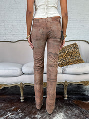 Just Cavalli 2000s Brown Python-Print Jeans