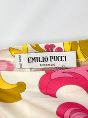 Emilio Pucci 2000s Yellow & Pink Baroque Floral Print Top - XS/S