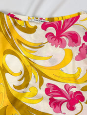Emilio Pucci 2000s Yellow & Pink Baroque Floral Print Top - XS/S
