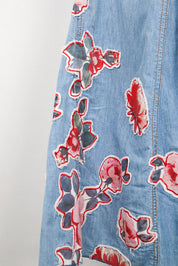 D&G 2000s Light Wash Floral Patch Flare Jeans – 27