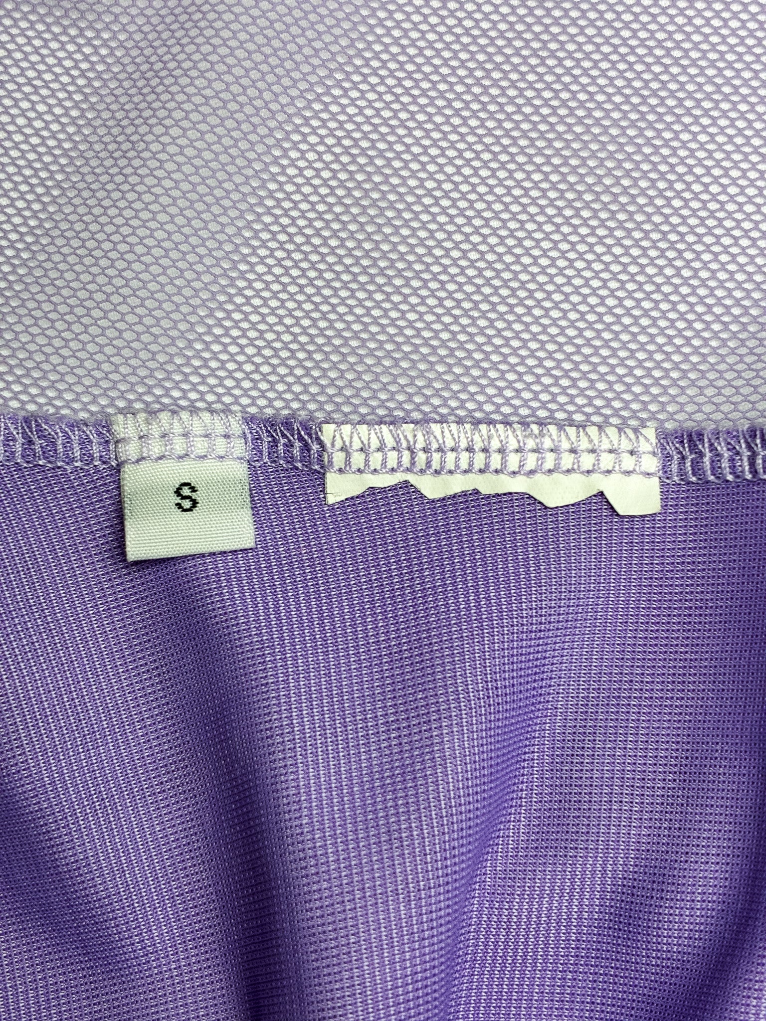 Club Med 1990s Lilac Beaded Floral Mesh Tank - S