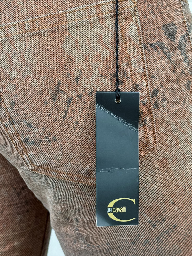 Just Cavalli 2000s Brown Python-Print Jeans