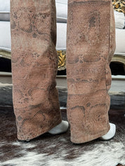 Just Cavalli 2000s Brown Python-Print Jeans