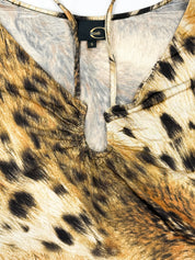 Just Cavalli 2000s Photorealistic Leopard Print Puff Sleeve Top - S