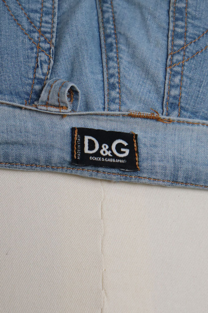 D&G 2000s Light Wash Floral Patch Flare Jeans – 27