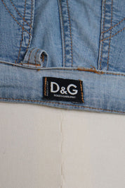 D&G 2000s Light Wash Floral Patch Flare Jeans – 27