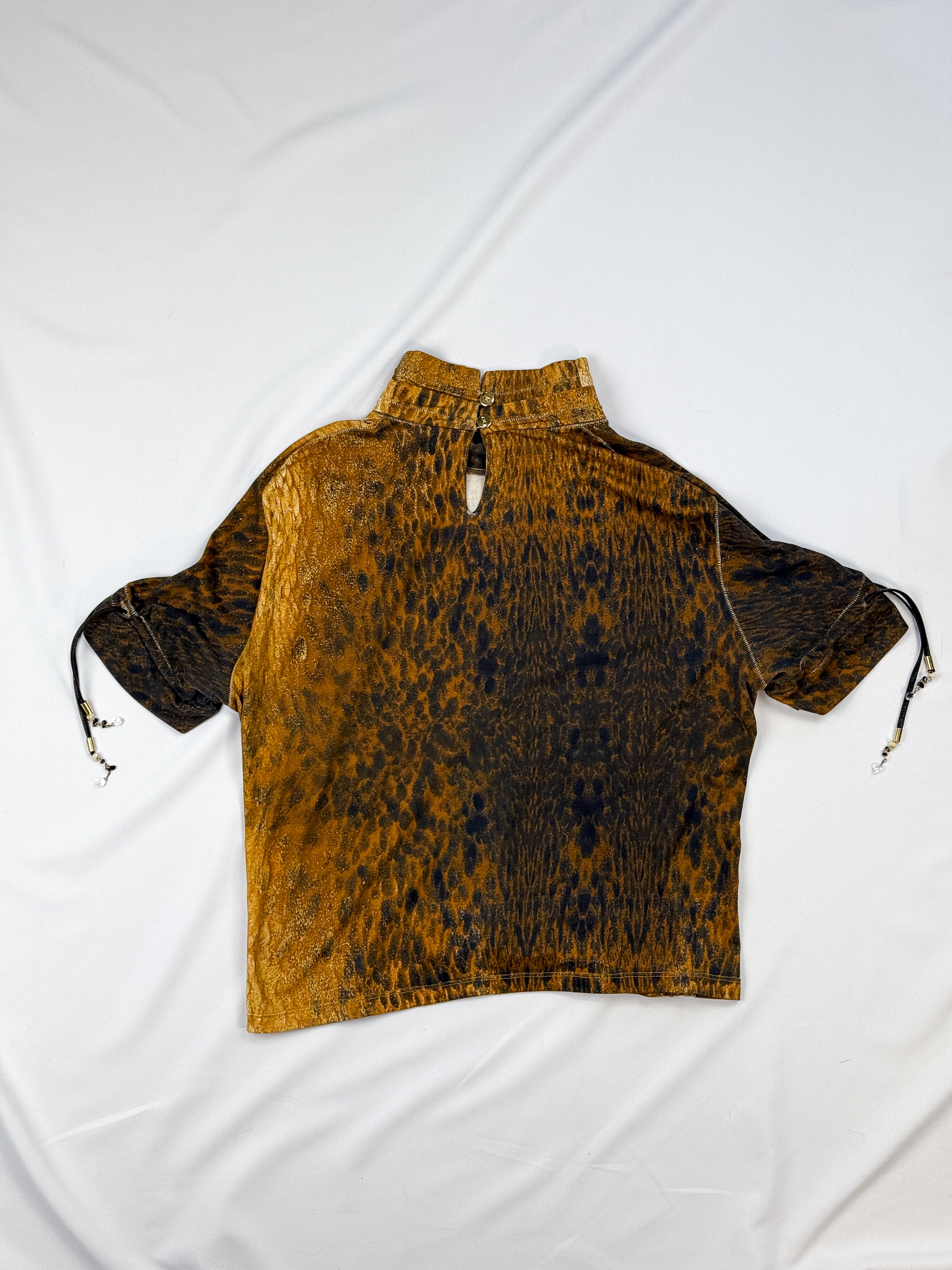 Roberto Cavalli Animal Print Short Sleeve Top - As Is - M