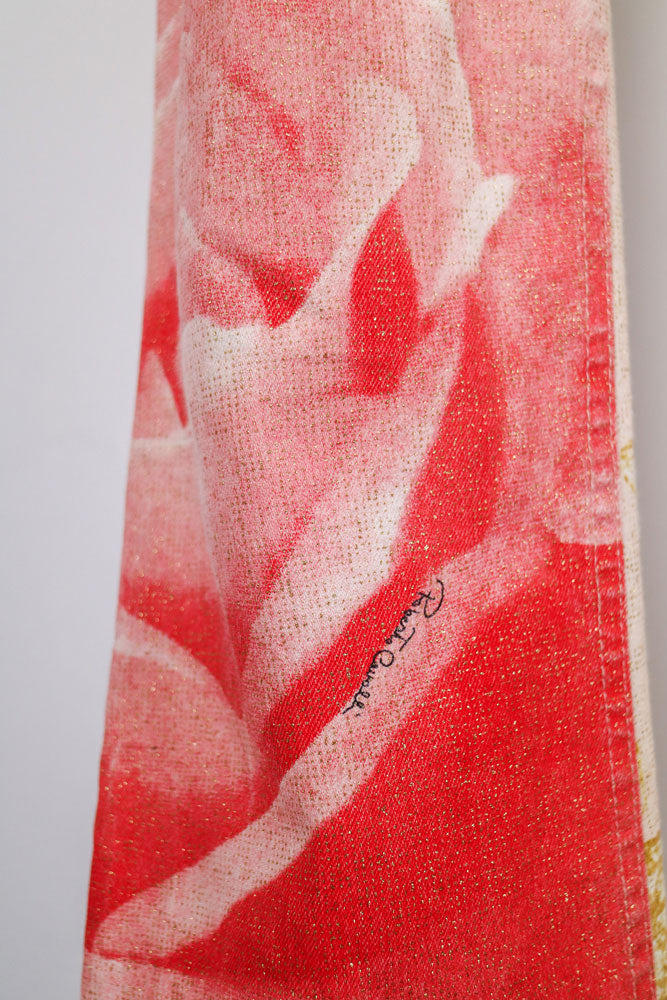 Roberto Cavalli 2001 Eye and Rose Printed Jeans – 30