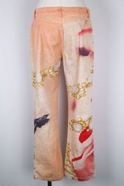 Roberto Cavalli 2001 Eye and Rose Printed Jeans – 30