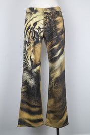 Roberto Cavalli Early 2000s Tiger Print Jeans - W30