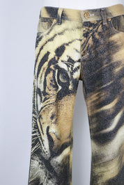 Roberto Cavalli Early 2000s Tiger Print Jeans - W30