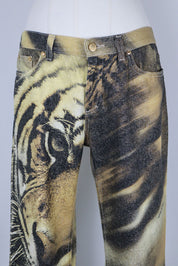 Roberto Cavalli Early 2000s Tiger Print Jeans - W30
